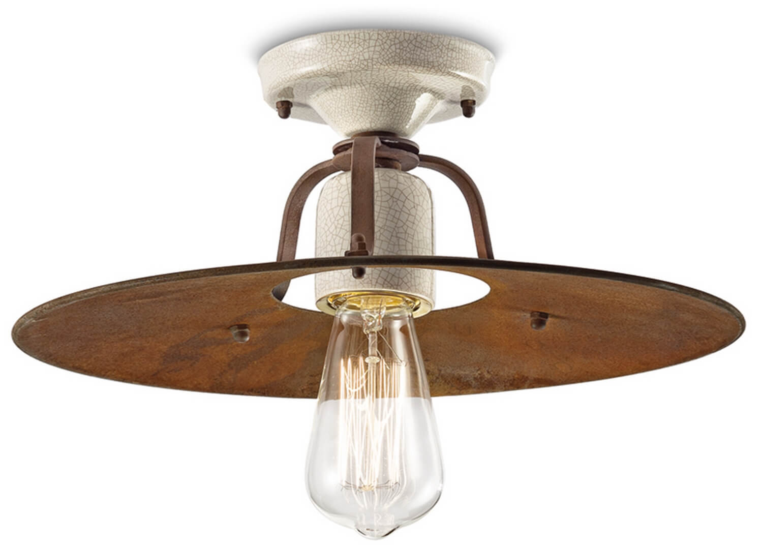 Lampa sufitowa loftowa Ferroluce C1435 Craquelé Grunge Retro