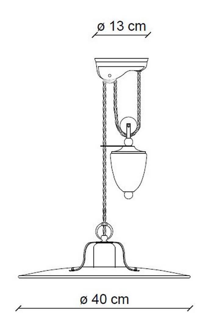Lampa wisząca loftowa Ferroluce C1436 Craquelé Grunge Retro