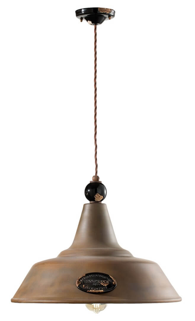 Lampa wisząca loftowa Ferroluce C1601 Vintage Nero Grunge Retro