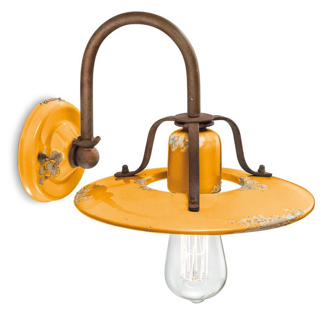 Kinkiet rustykalny Ferroluce C1440 Vintage Giallo Country Retro