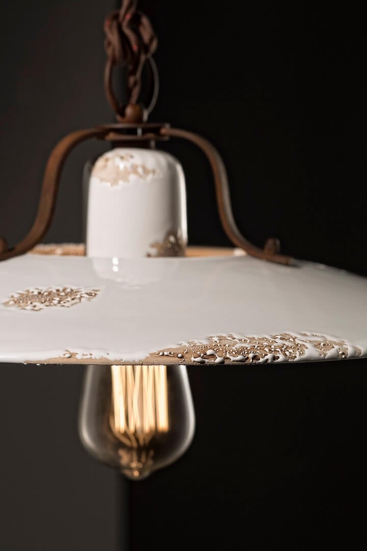 Lampa wisząca rustykalna Ferroluce C1441 Vintage Bianco Country Retro