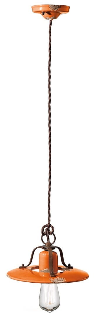 Lampa wisząca rustykalna Ferroluce C1441 Vintage Arancio Country Retro