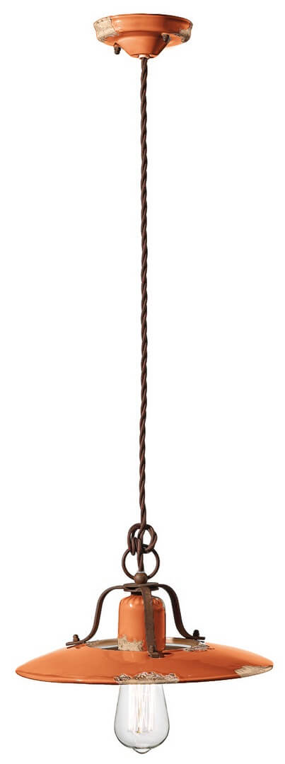 Lampa wisząca rustykalna Ferroluce C1442 Vintage Arancio Country Retro