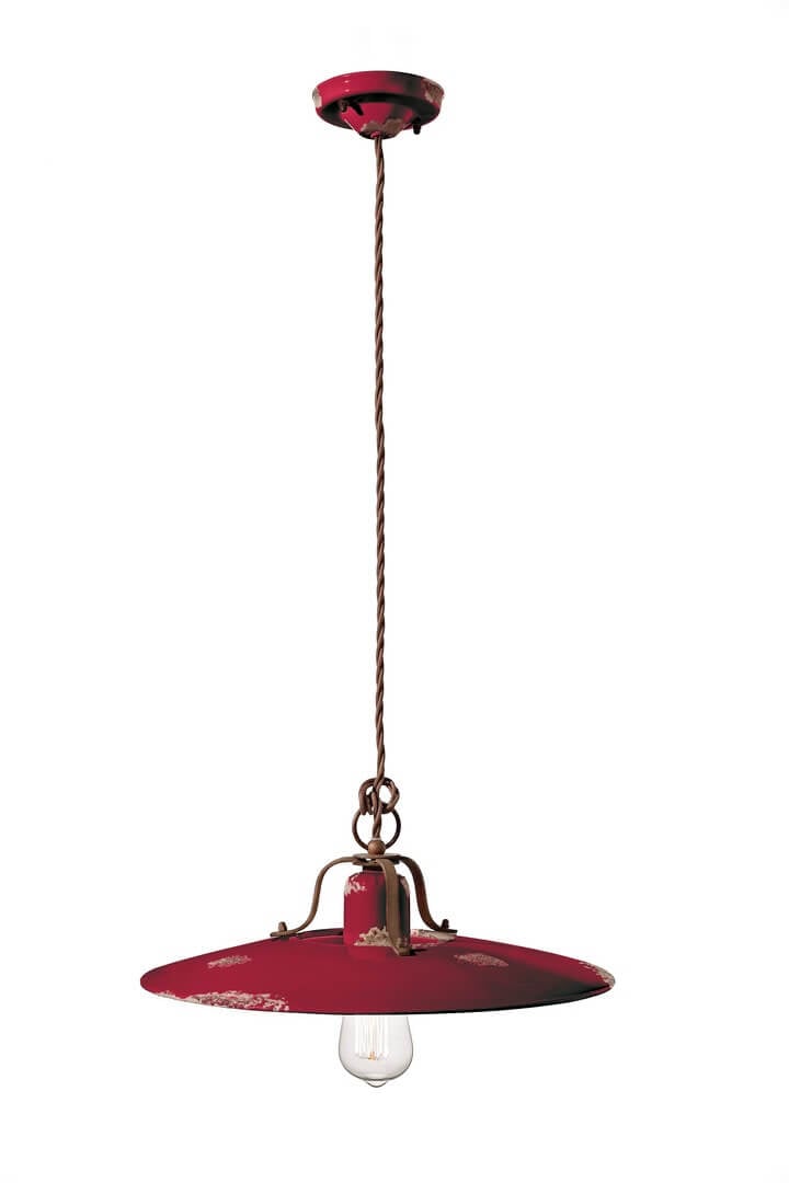 Lampa wisząca rustykalna Ferroluce C1443 Vintage Bordeaux Country Retro