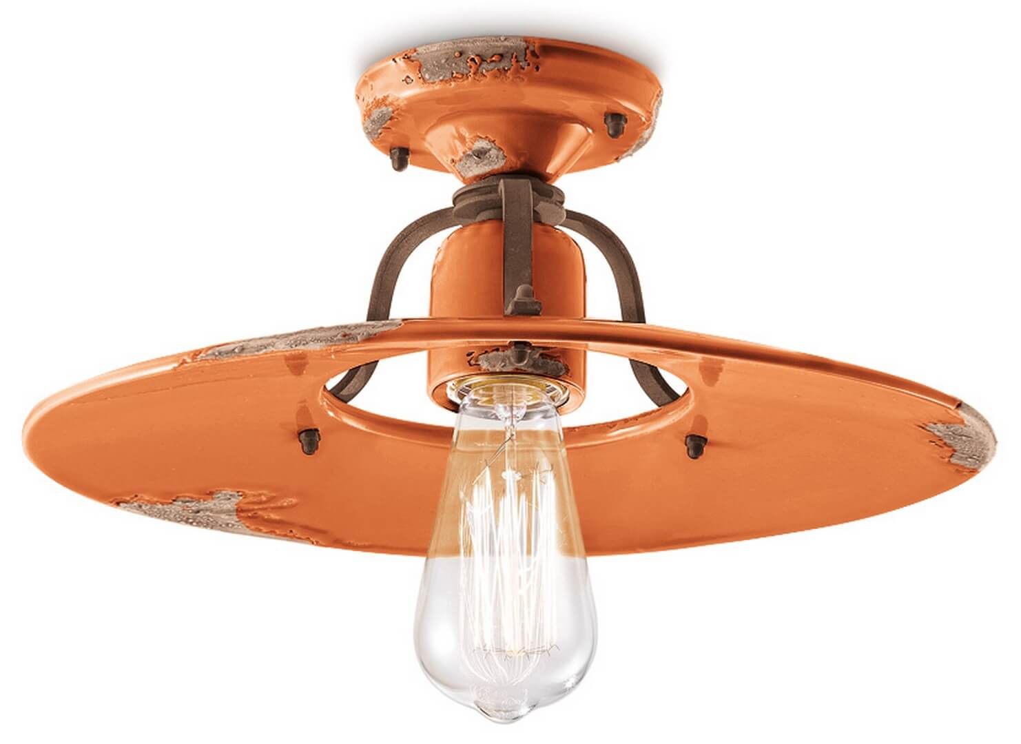 Lampa sufitowa rustykalna Ferroluce C1445 Vintage Arancio Country Retro