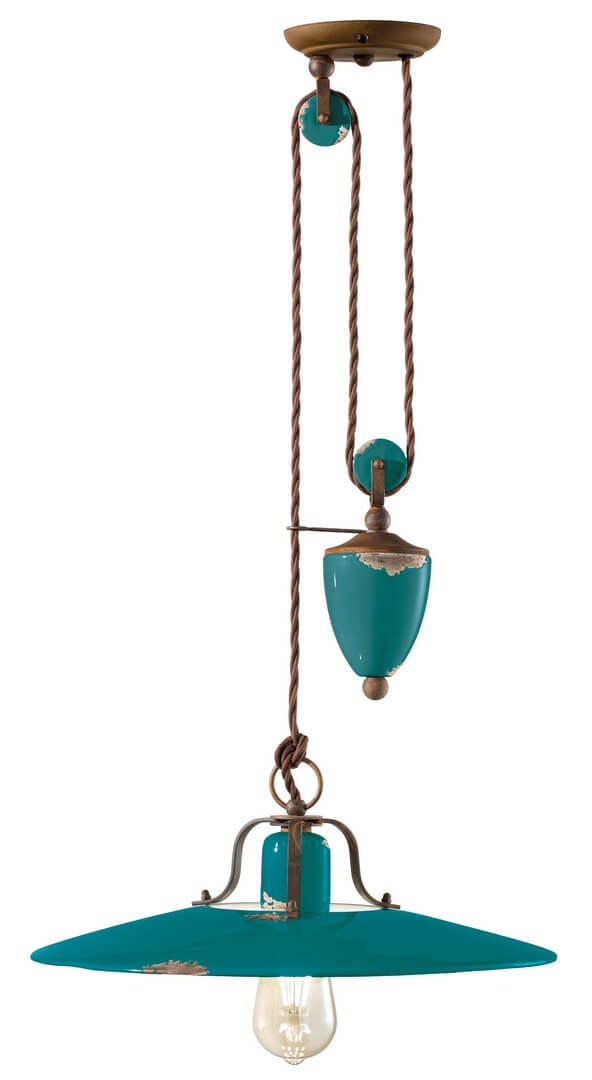 Lampa wisząca rustykalna Ferroluce C1446 Vintage Verde Country Retro