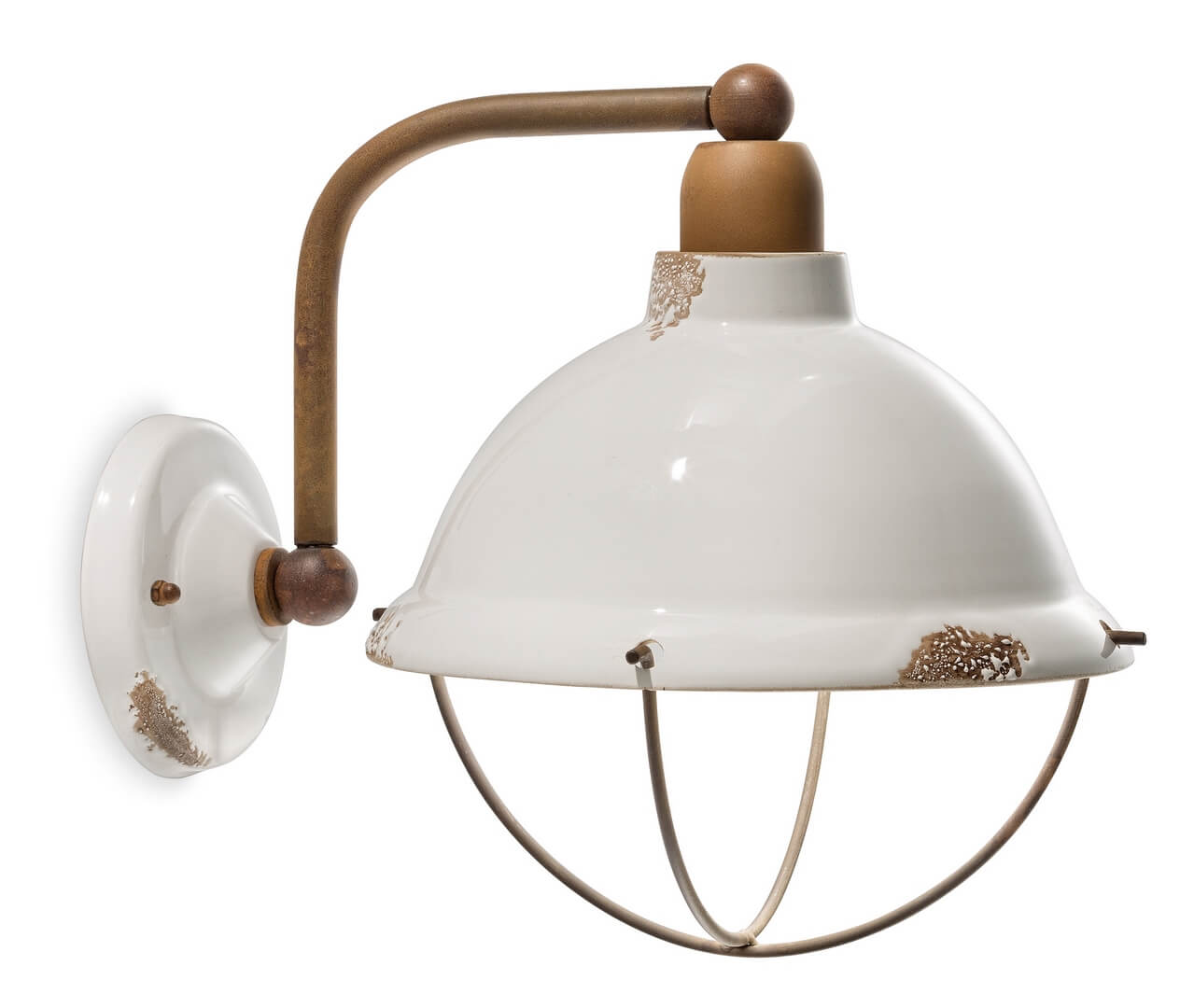 Kinkiet w stylu loft  Ferroluce C1681 Vintage Bianco Industrial Retro