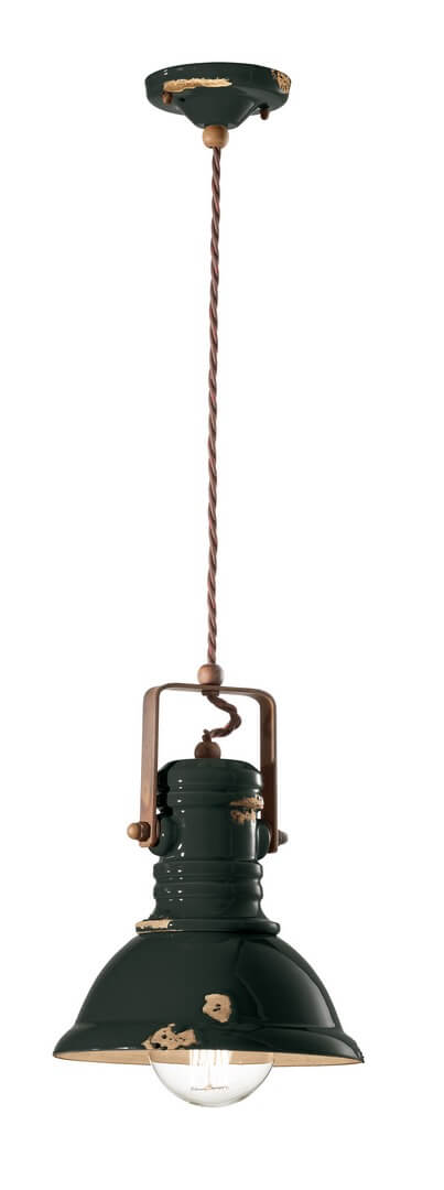 Lampa wisząca w stylu loft Ferroluce C1691 Vintage Nero Industrial Retro