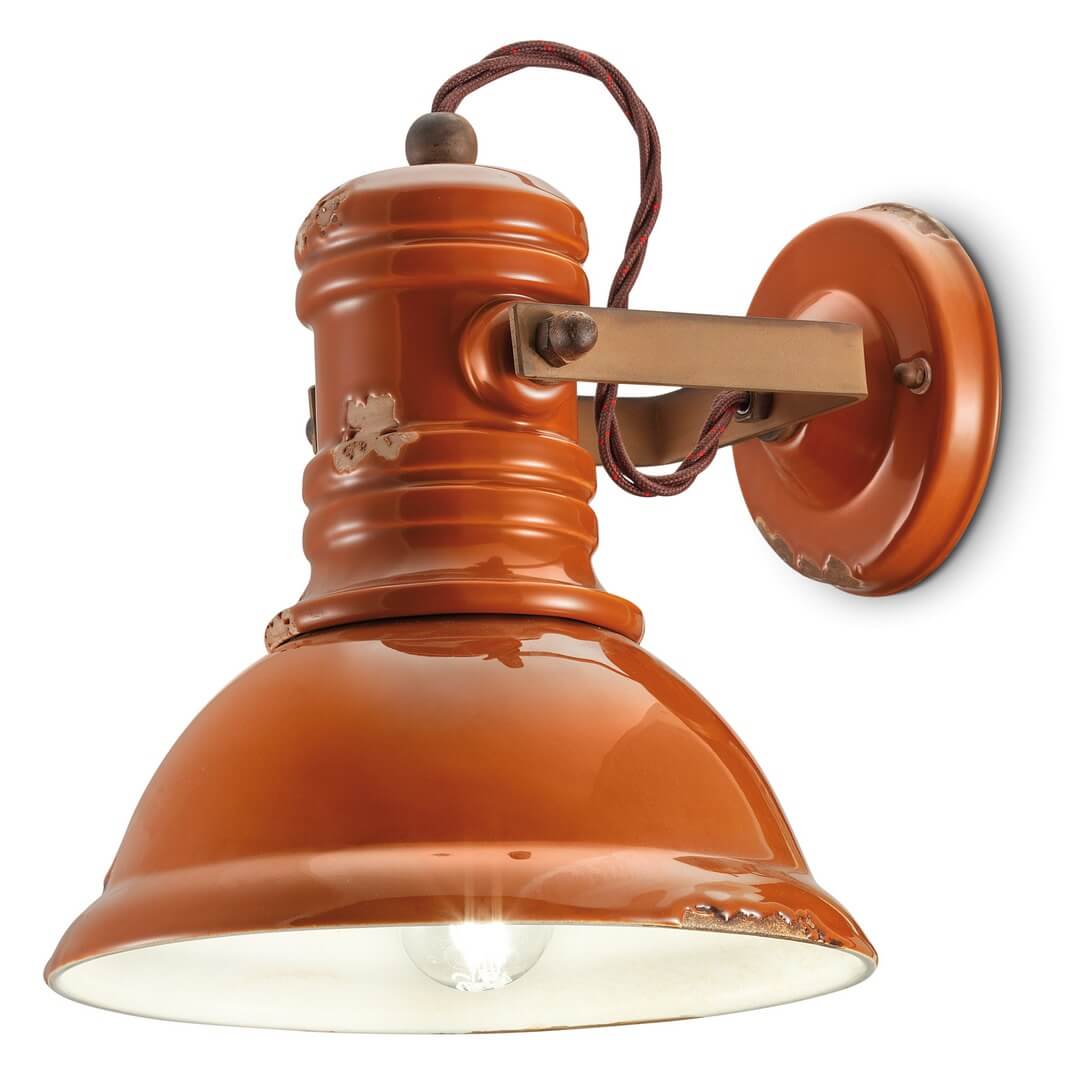 Kinkiet w stylu loft Ferroluce C1693 Vintage Arancio Industrial Retro