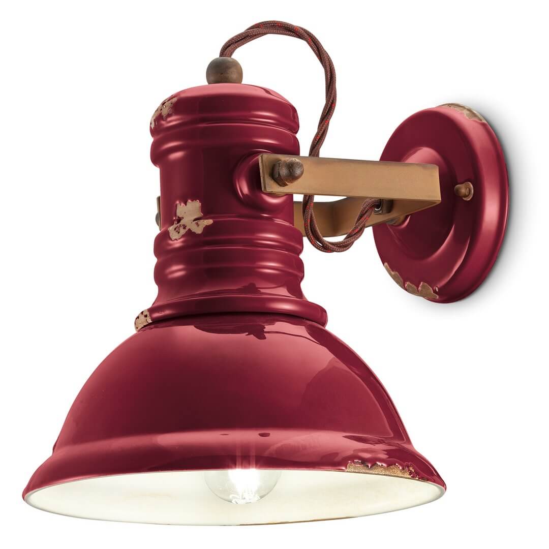 Kinkiet w stylu loft Ferroluce C1693 Vintage Bordeaux Industrial Retro