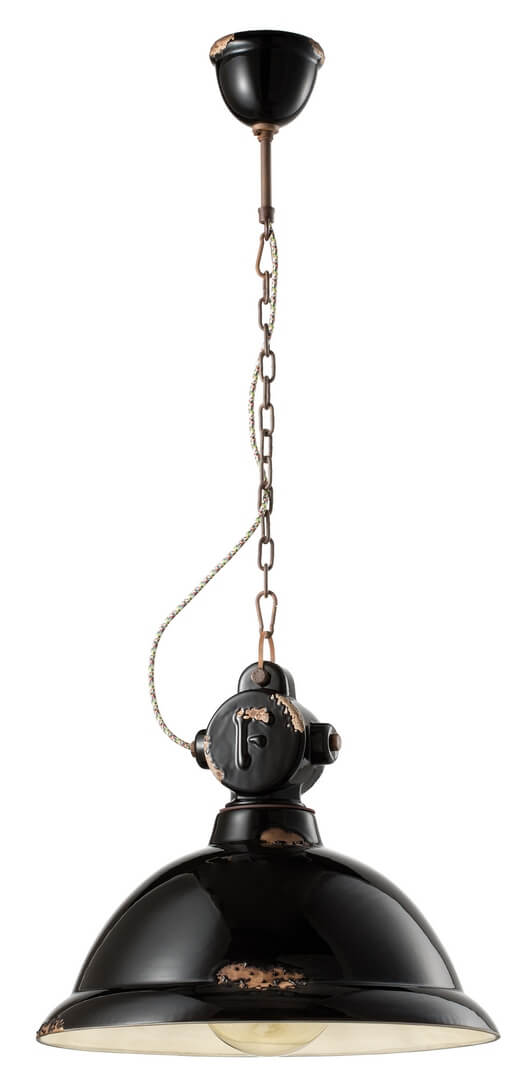 Lampa  wisząca w stylu loft Ferroluce C1710 Vintage Nero Industrial Retro