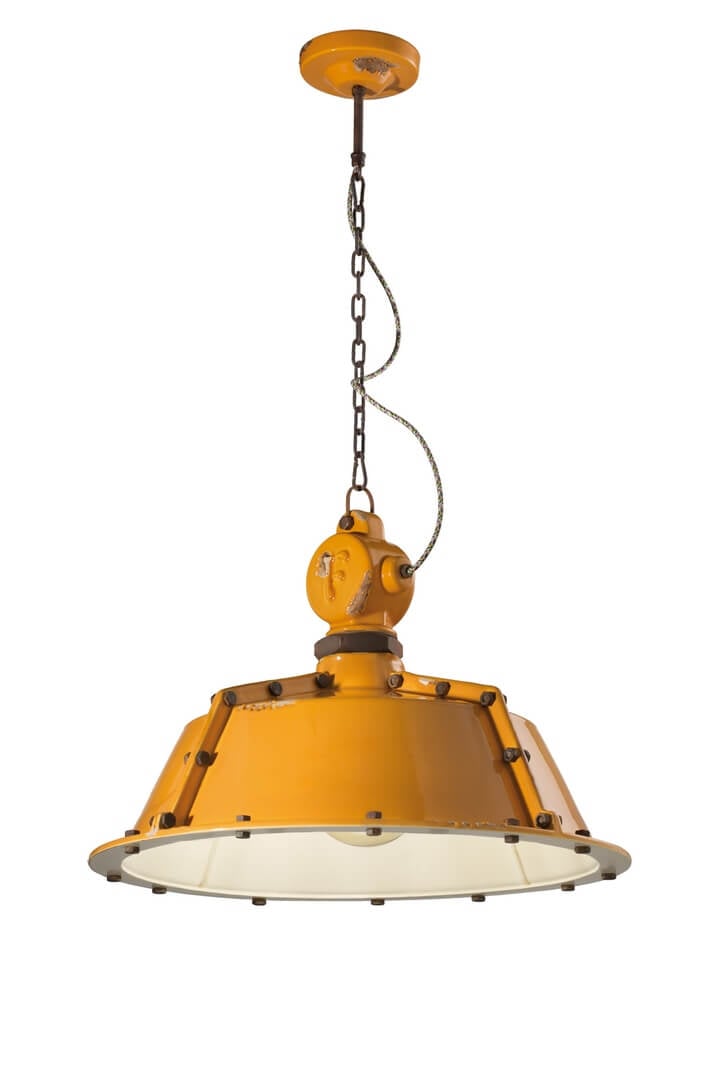 Lampa wisząca w stylu loft Ferroluce C1720 Vintage Giallo Industrial Retro