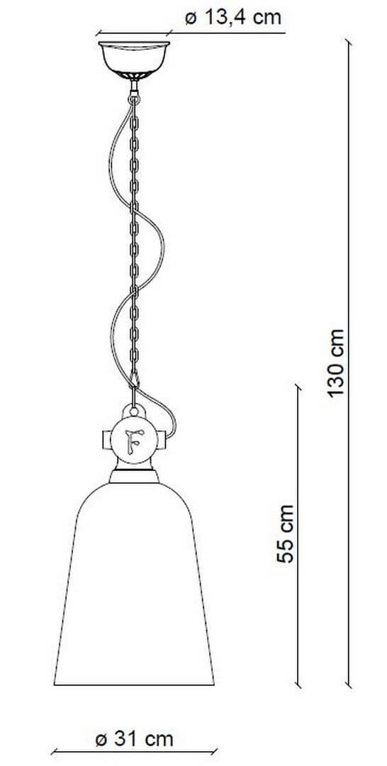 Lampa wisząca w stylu loft Ferroluce C1745 Vintage Bordeaux Industrial Retro