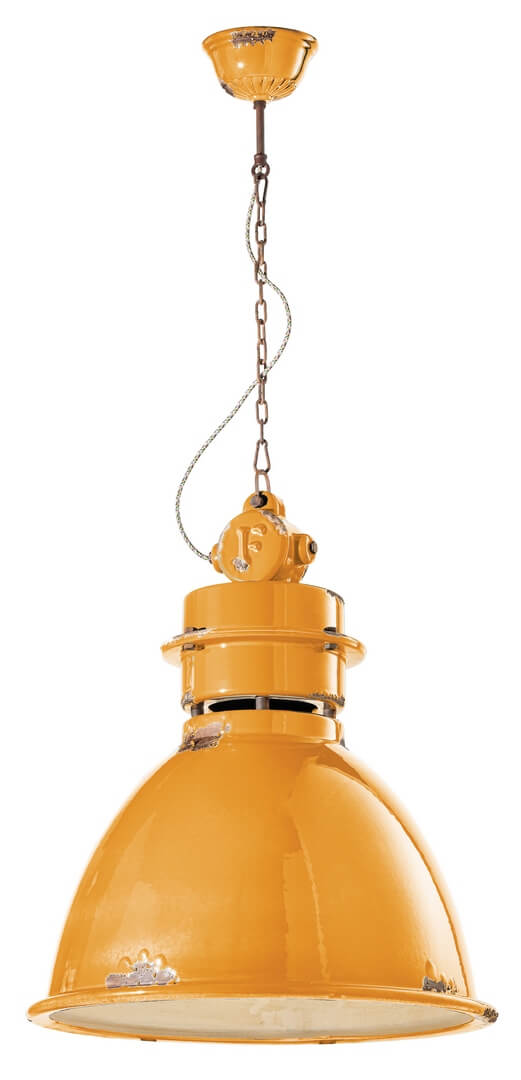 Lampa wisząca w stylu loft Ferroluce C1750 Vintage Giallo Industrial Retro