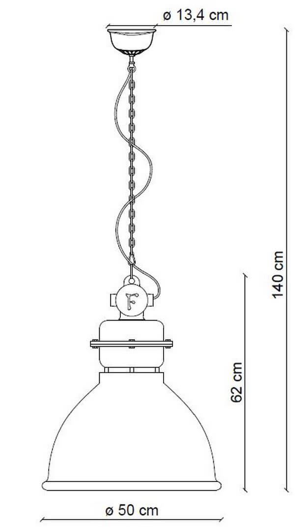 Lampa wisząca w stylu loft Ferroluce C1750 Vintage Arancio Industrial Retro