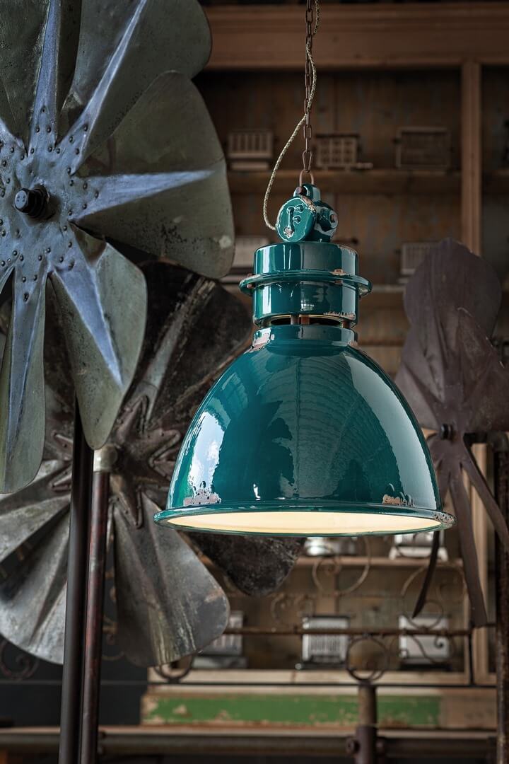 Lampa wisząca w stylu loft Ferroluce C1750 Vintage Rosso Industrial Retro