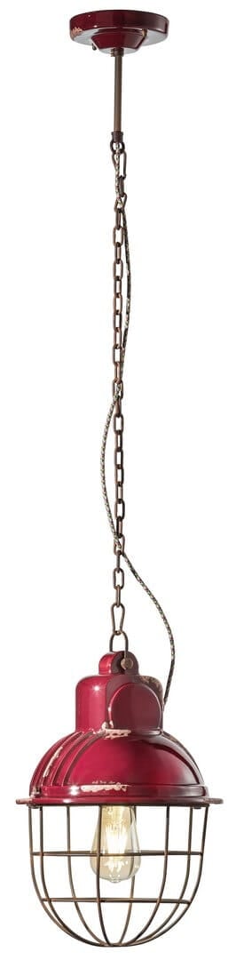 Lampa wisząca w stylu loft Ferroluce C1770 Vintage Bordeaux Industrial Retro