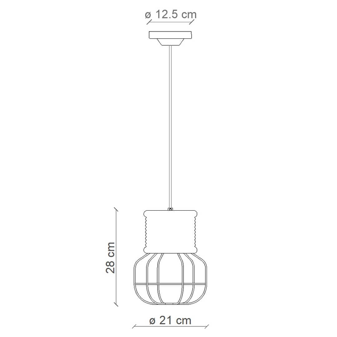 Lampa wisząca w stylu loft Ferroluce C2340 Vintage Arancio Industrial Retro