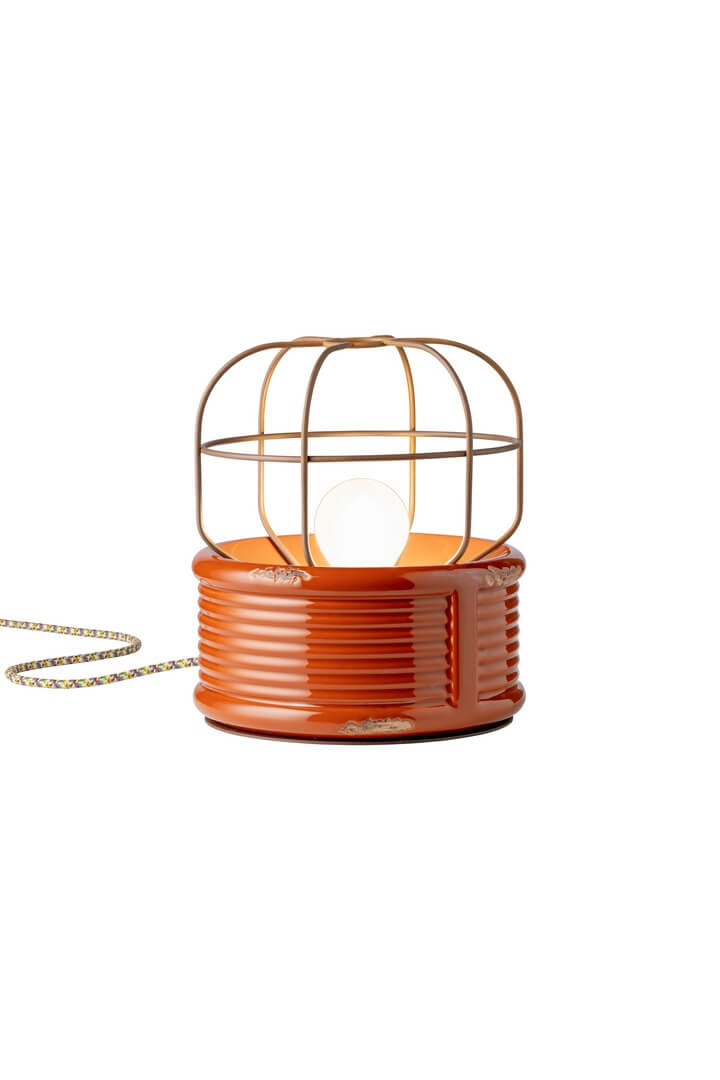 Lampa stołowa w stylu loft Ferroluce C2345 Vintage Arancio Industrial Retro