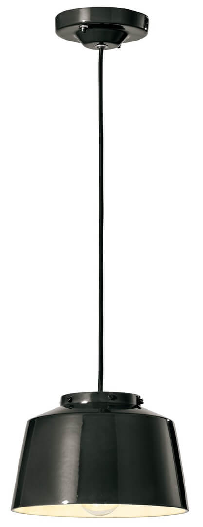 Lampa wisząca w stylu retro Ferroluce C2000 Smalto Nero 50's Retro