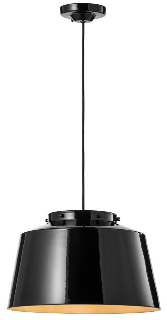 Lampa wisząca w stylu retro Ferroluce C2001 Smalto Nero 50's Retro