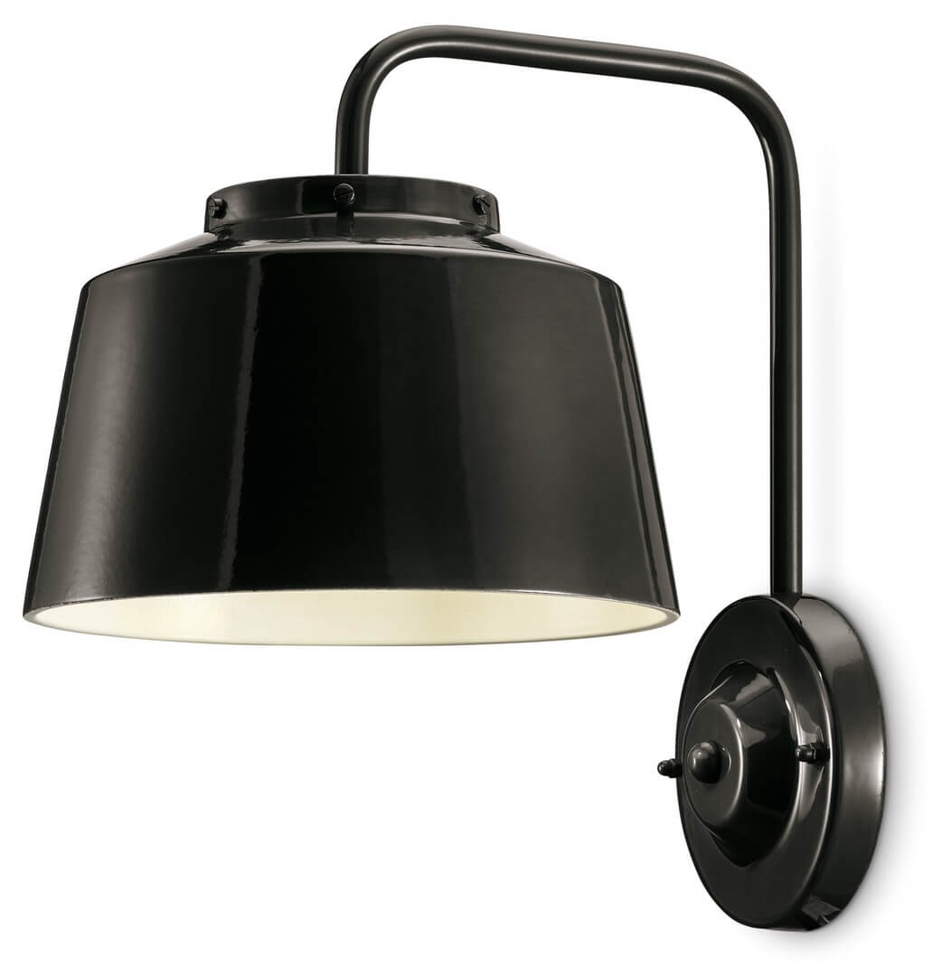 Kinkiet w stylu Retro Ferroluce C2002 Smalto Nero 50's Retro