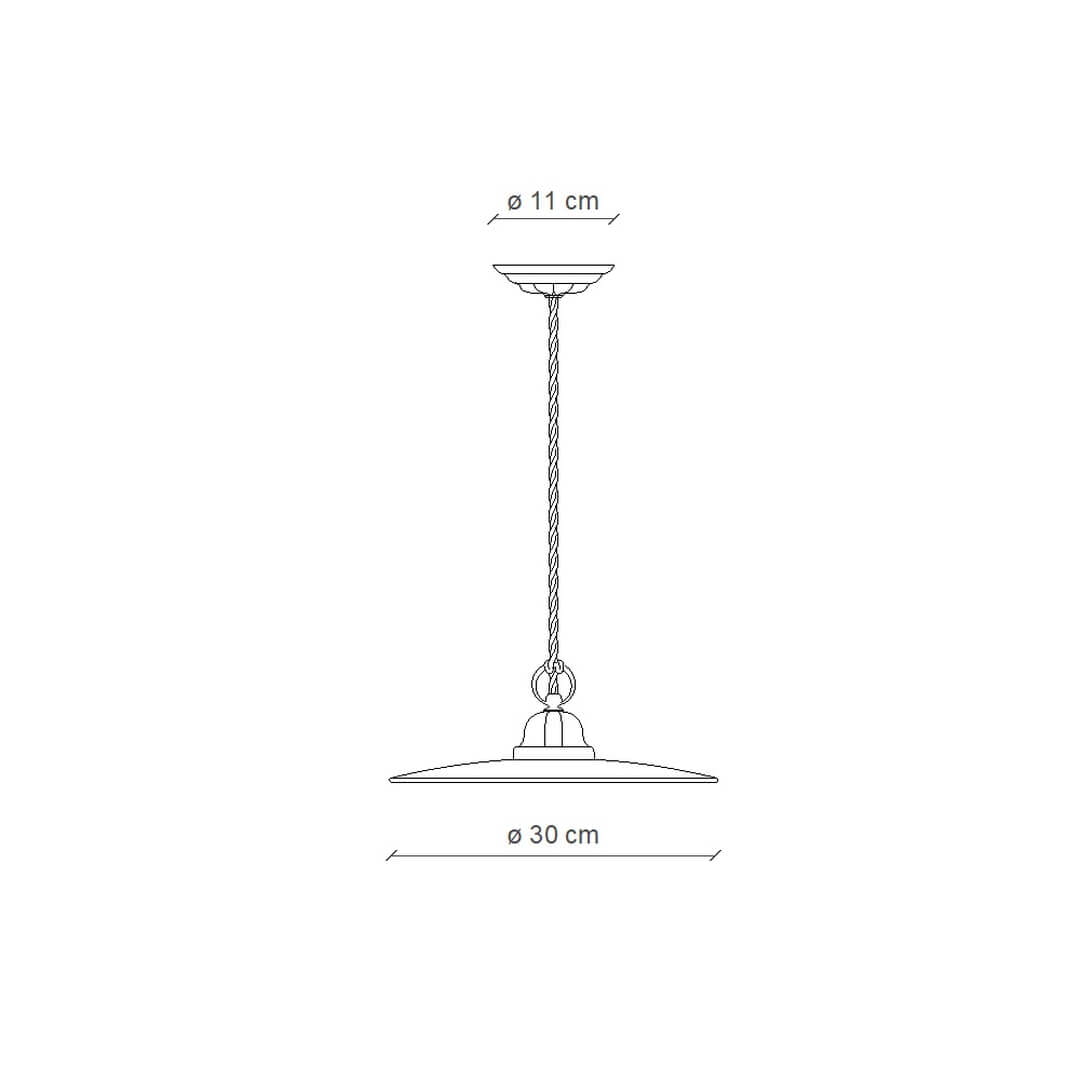 Lampa wisząca biało-czarna Ferroluce C003 Potenza Classic – śr. 30 cm
