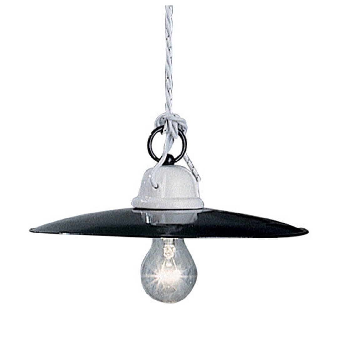 Lampa wisząca biało-czarna Ferroluce C004 Potenza Classic – śr. 35 cm