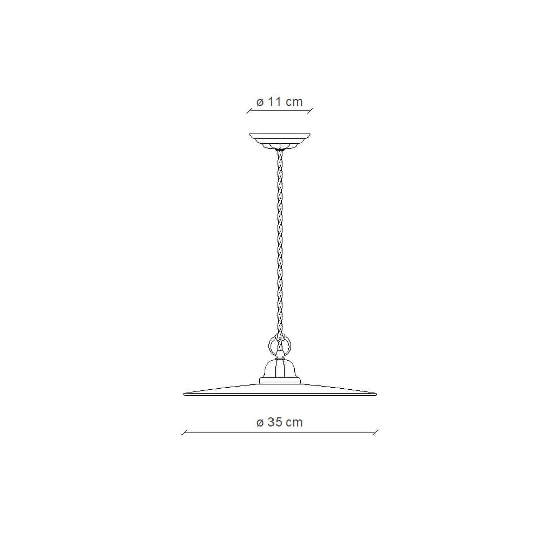 Lampa wisząca biało-czarna Ferroluce C004 Potenza Classic – śr. 35 cm