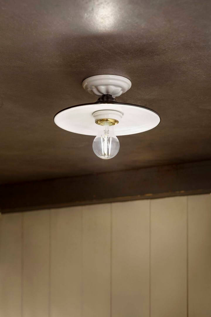 Lampa sufitowa biało-czarna Ferroluce C006 Potenza Classic