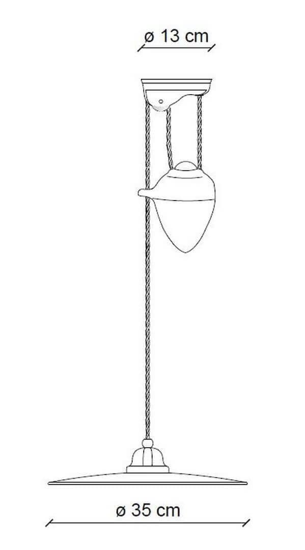 Lampa wisząca biało-czarna Ferroluce C050 Potenza Classic – śr. 35 cm