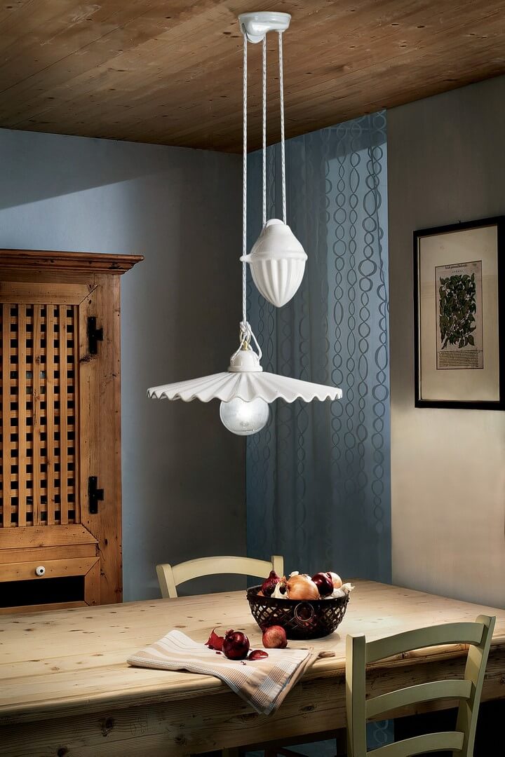 Lampa wisząca klasyczna z plisowanym kloszem Ferroluce C008 L’aquila Classic