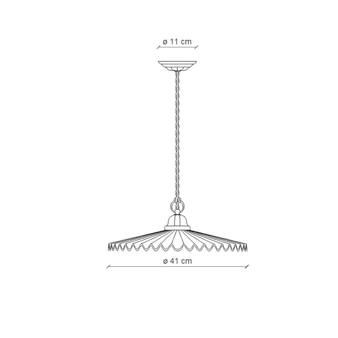 Lampa wisząca klasyczna z plisowanym kloszem Ferroluce C009 L’aquila Classic