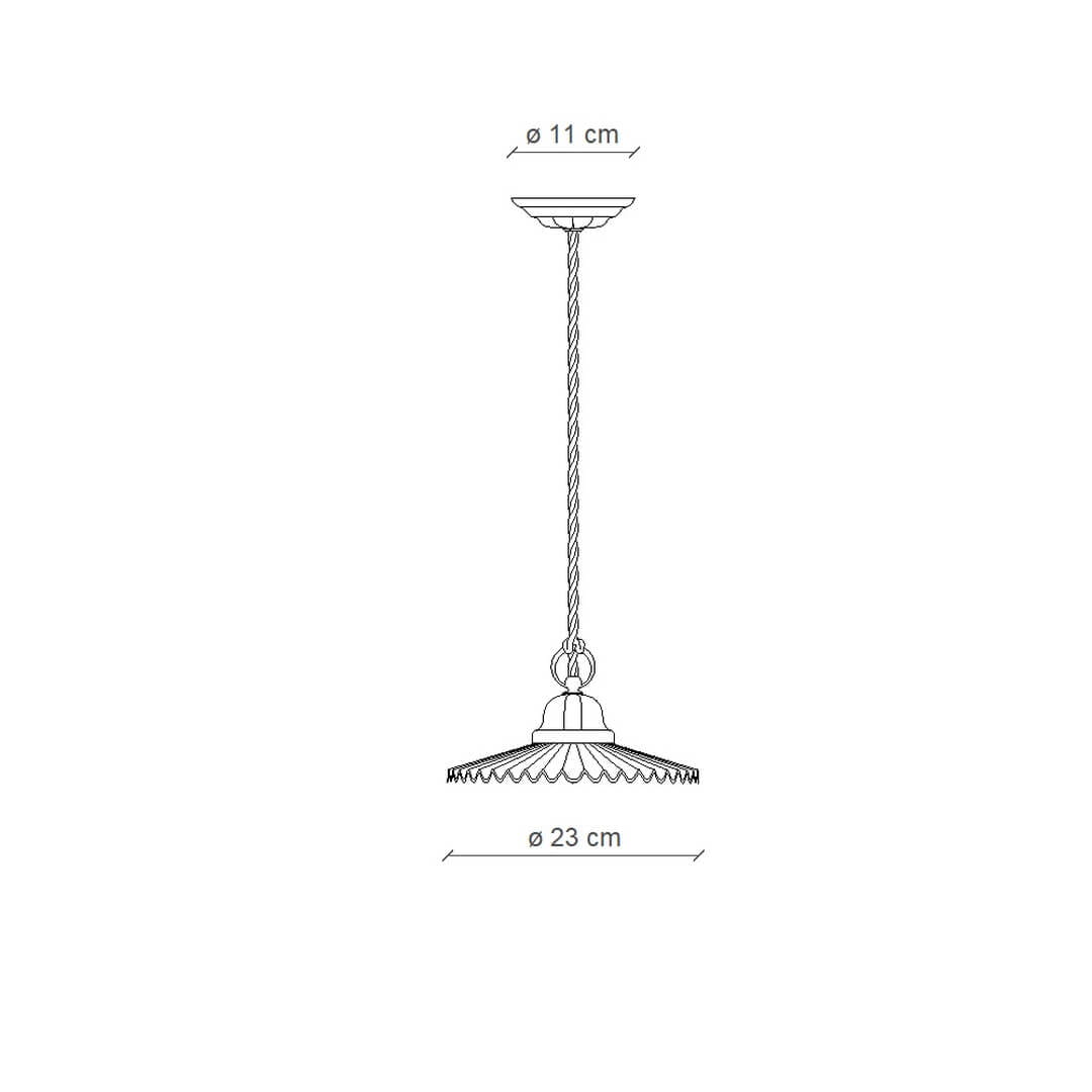 Lampa wisząca klasyczna z plisowanym kloszem Ferroluce C010 L’aquila Classic