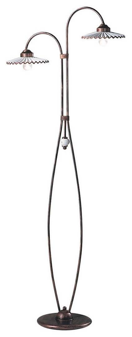 Lampa podłogowa klasyczna z plisowanym kloszem Ferroluce C200-2 L’aquila Classic