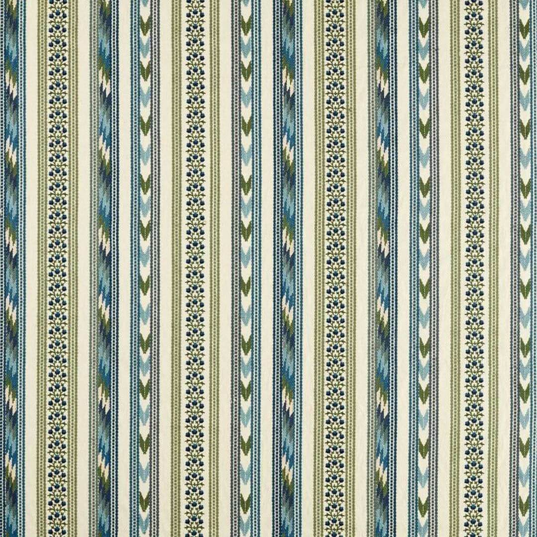 Tkanina w pasy z haftem Morris & Co. X The Huntington Bloomsbury Stripe 237704 The Unfinished Works Stripes