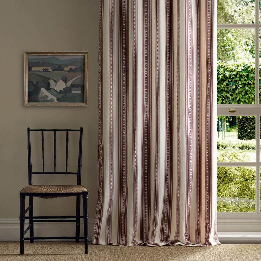 Tkanina w paski bawełniana Morris & Co. X The Huntington Dallington Stripe 237701 The Unfinished Works Stripes