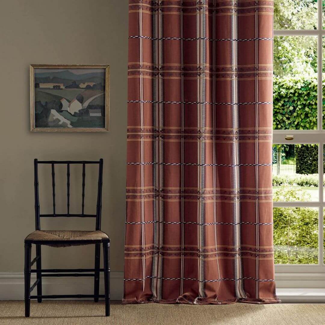 Tkanina w kratę bawełniana Morris & Co. X The Huntington Hanover Check 237695 The Unfinished Works Stripes
