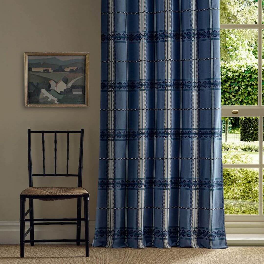 Tkanina w kratę bawełniana Morris & Co. X The Huntington Hanover Check 237696 The Unfinished Works Stripes