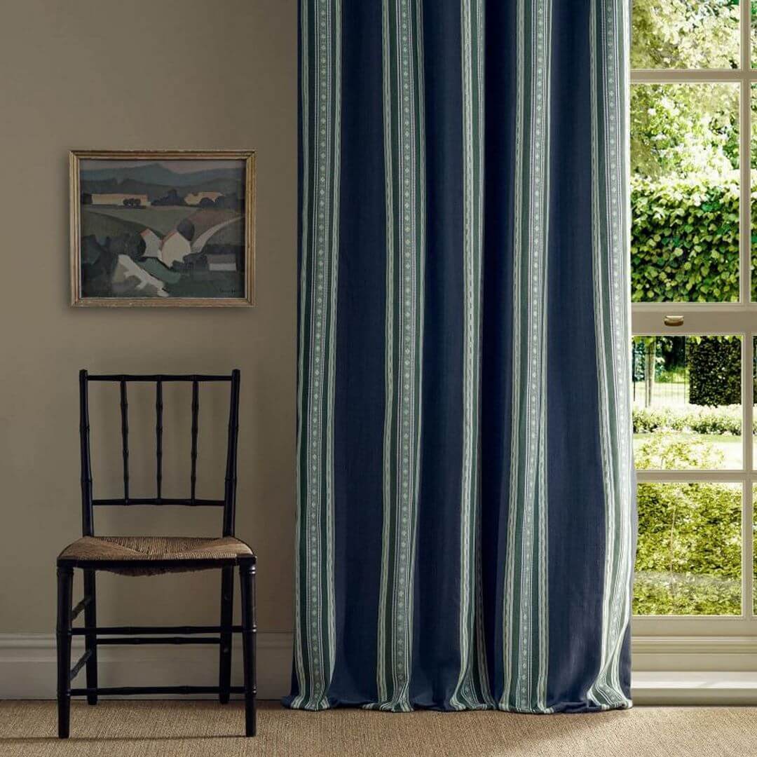 Tkanina w pasy lniano-bawełniana Morris & Co. X The Huntington Pimlico Stripe 237692 The Unfinished Works Stripes