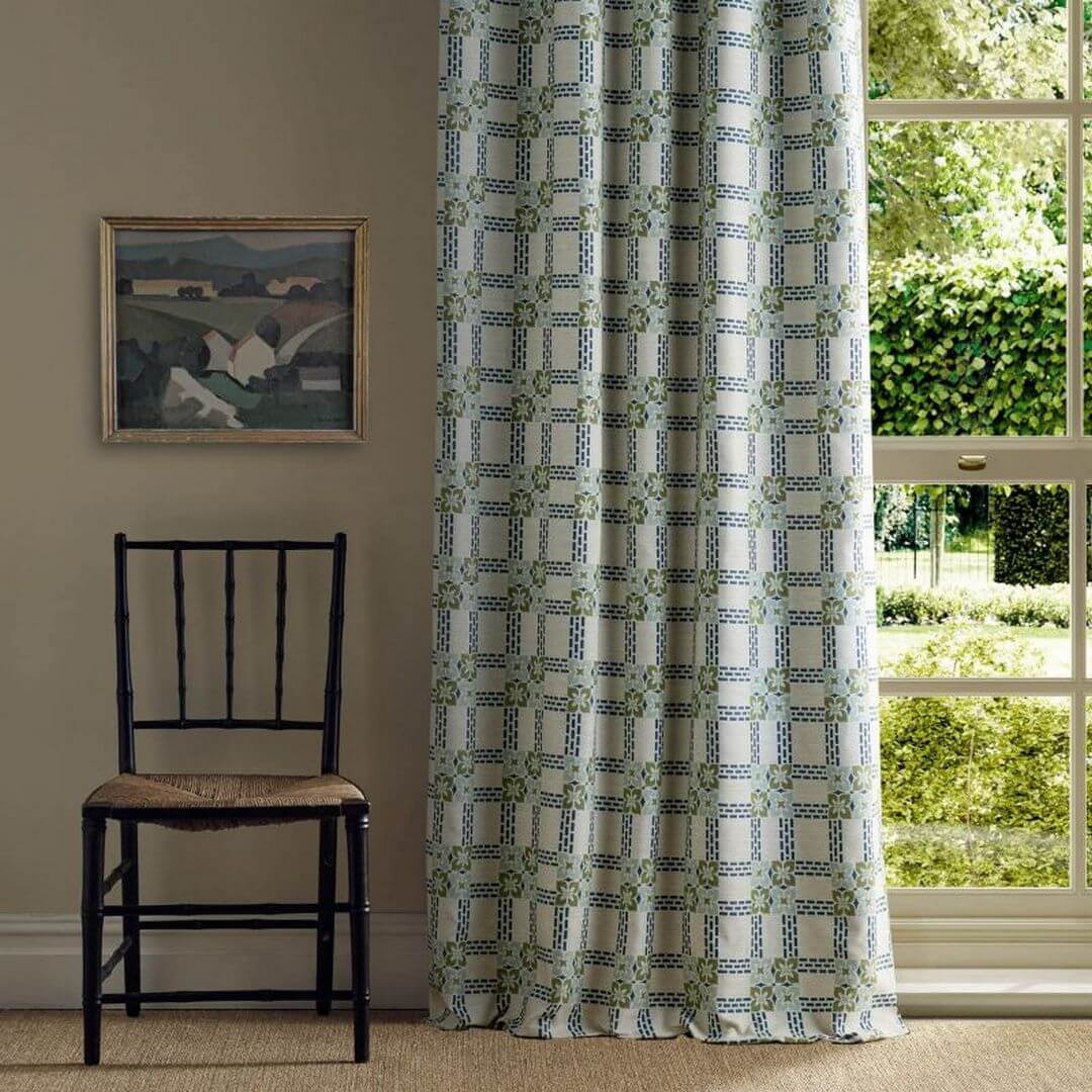 Tkanina w kratkę dekoracyjna Morris & Co. X The Huntington Wsley Weave 237705 The Unfinished Works Stripes