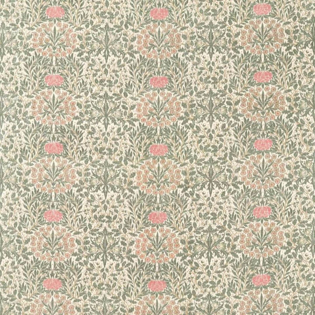 Tkanina roślinna z motywem kwiatowym Morris & Co. X The Huntington Daisy & Oak Warp Print 237674 The Unfinished Works Handcrafted