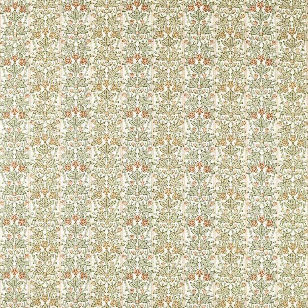 Tkanina w liście dębu i kwiaty Morris & Co. X The Huntington Oak & Blossom 227384 The Unfinished Works Handcrafted