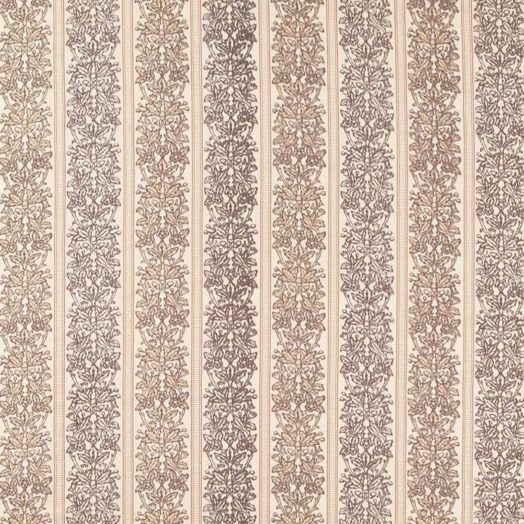 Tkanina w pasy z liśćmi dębu Morris & Co. X The Huntington Oak & Blossom Weave 237669 The Unfinished Works Handcrafted