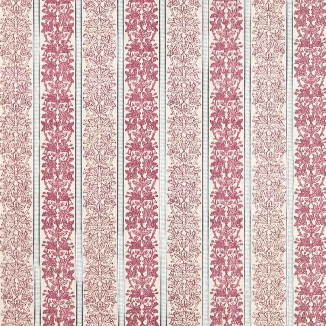 Tkanina w pasy z liśćmi dębu Morris & Co. X The Huntington Oak & Blossom Weave 237670 The Unfinished Works Handcrafted