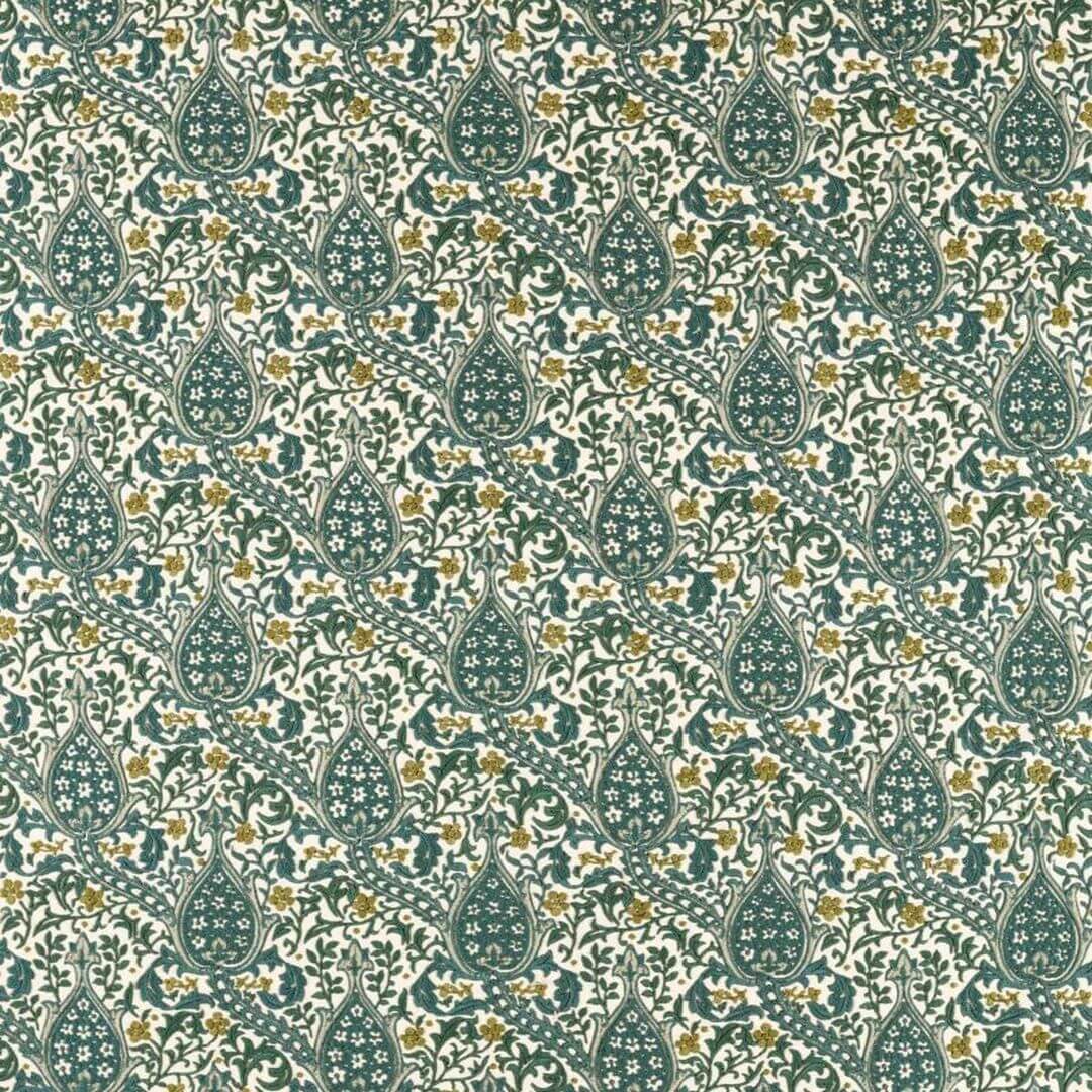 Tkanina haftowana w stylu orientalnym Morris & Co. X The Huntington Persian Tulip Embroidery 237680 The Unfinished Works Handcrafted