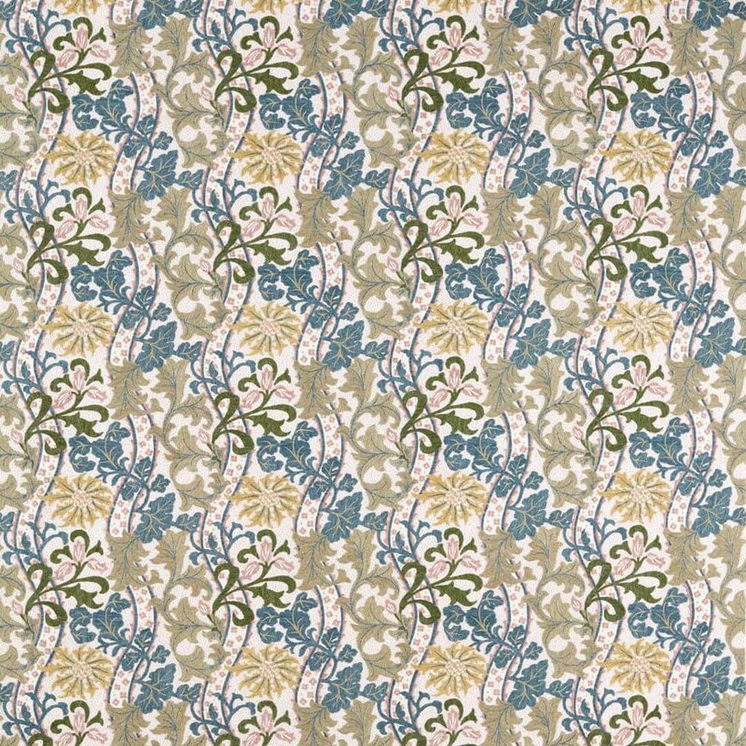 Tkanina haftowana Morris & Co. X The Huntington Cornflower Embroidery 237656 The Unfinished Works Fabrics