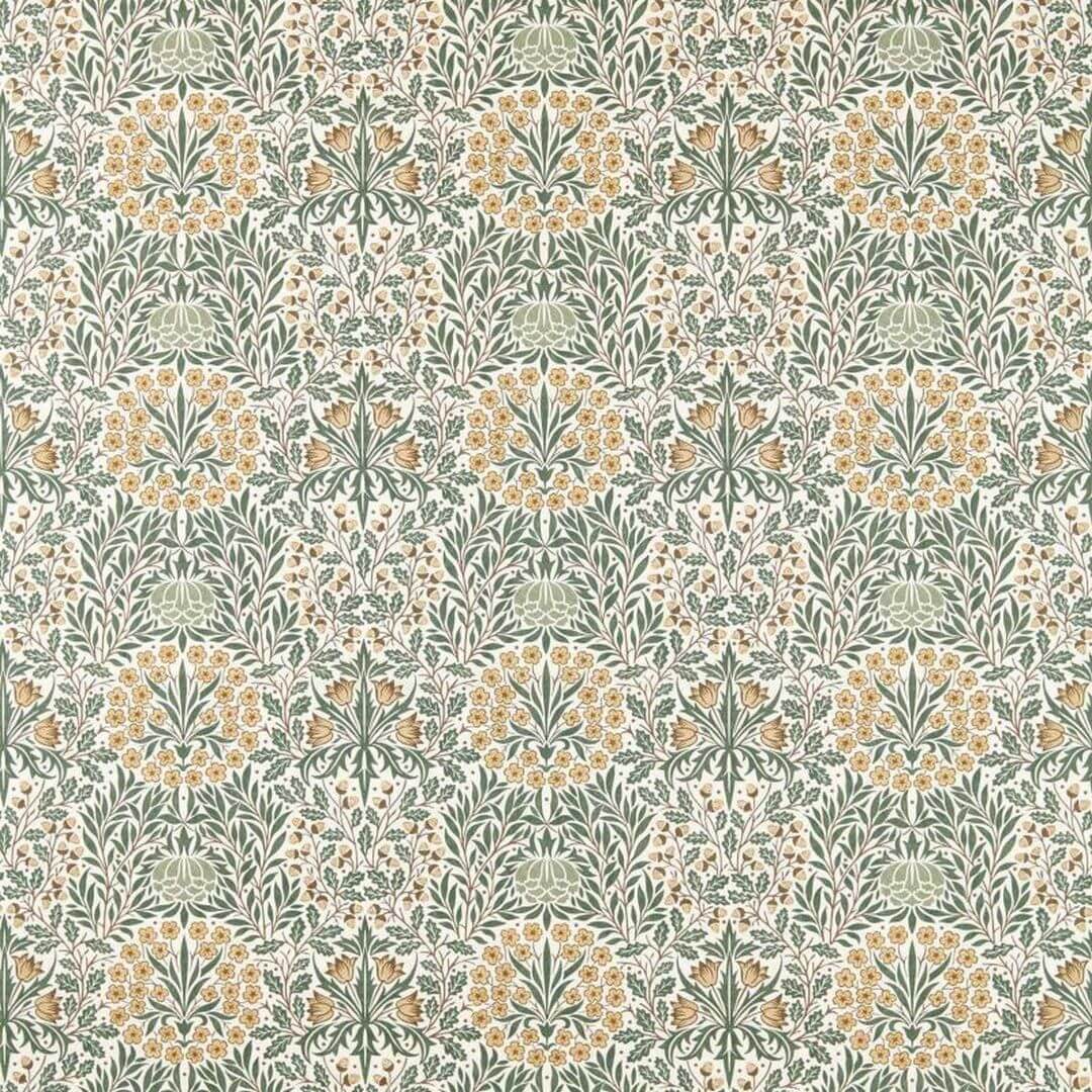 Tkanina w motyw roślinny Morris & Co. X The Huntington Daisy & Oak 227370 The Unfinished Works Fabrics