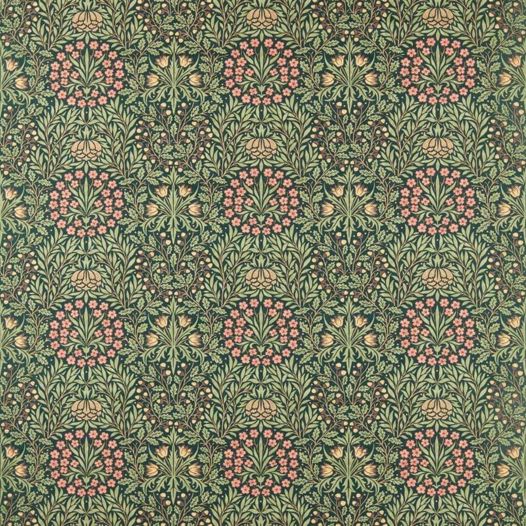 Tkanina w motyw roślinny Morris & Co. X The Huntington Daisy & Oak 227372 The Unfinished Works Fabrics