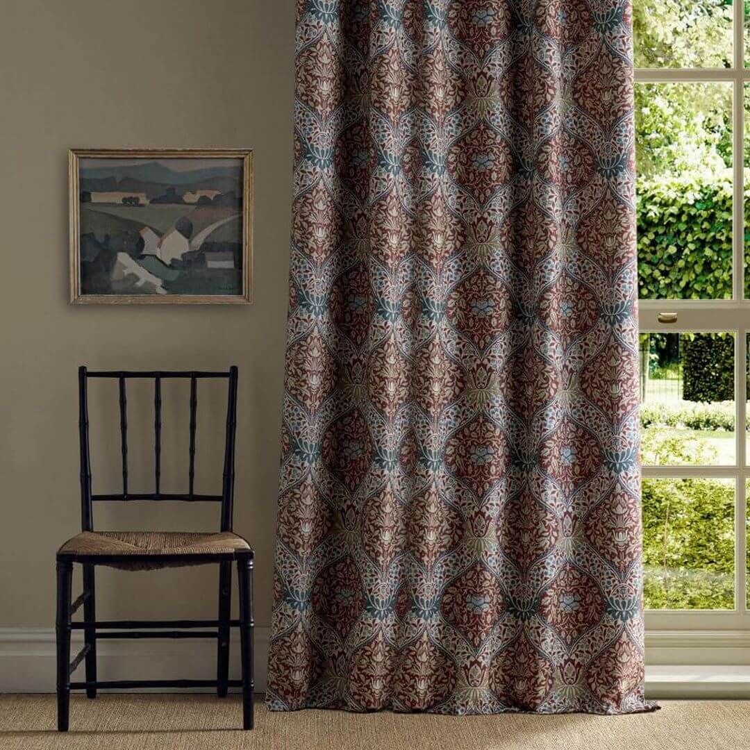 Tkanina w ornament roślinny Morris & Co. X The Huntington Norbury 227359 The Unfinished Works Fabrics